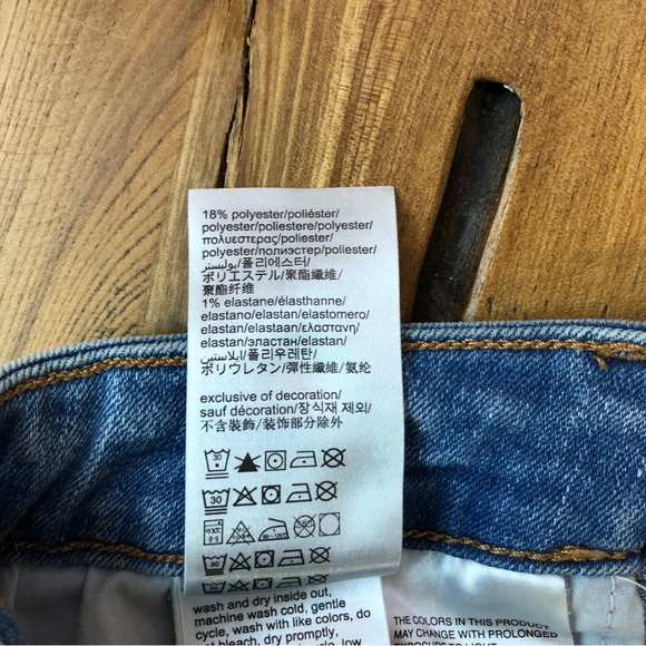 Calvin Klein Jeans High Rise Medium Wash Denim Blue Shorts - Picture 8 of 8